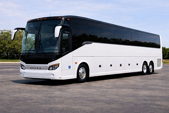 56-passenger charter bus available for charter in Mesquite, TX